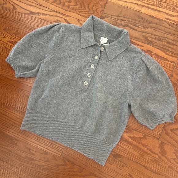 NWT A New Day Short Puff Sleeve Collared Sweater Size Large Cashmere Feel NEW - Picture 5 of 13